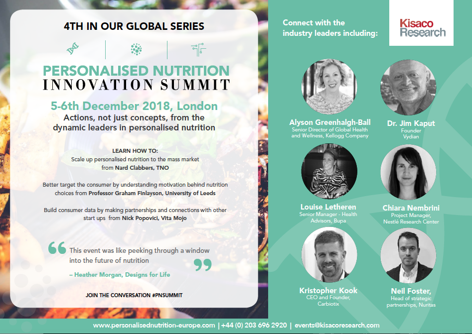 personalized nutrition innovation summit december 2018 london